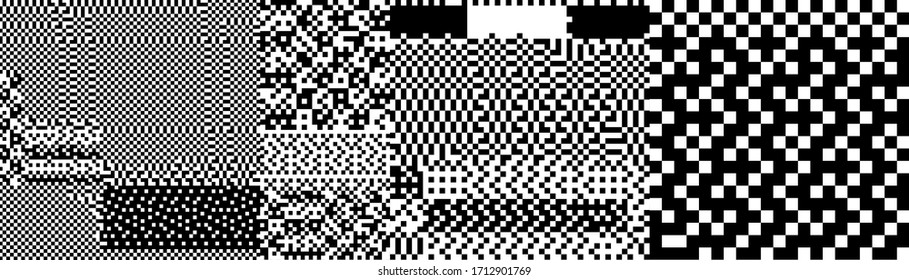Glitch datamoshing camera effect. Retro VHS background like in old video tape rewind or no signal TV screen. Vaporwave and cyberpunk style vector illustration.
