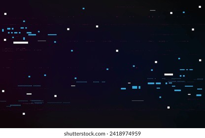 Glitch digital background. Modern blue distortions. Abstract geometric shapes. Digital playback error. Bad signal with horizontal lines. Television noise effect. Vector illustration.