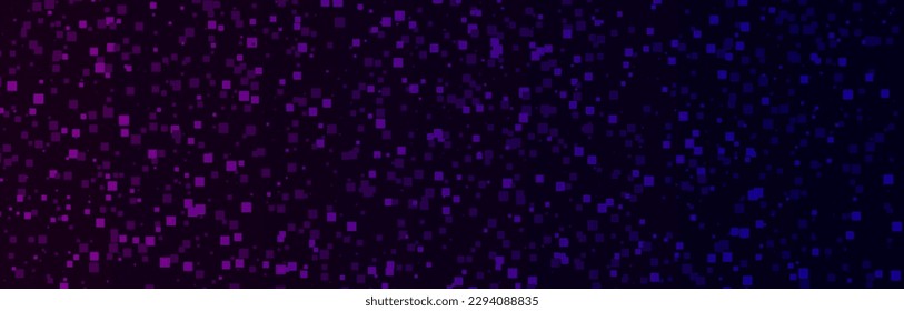 Glitch digital background with pixels, squares. Wide banner, gradient screen. Big date background, pattern