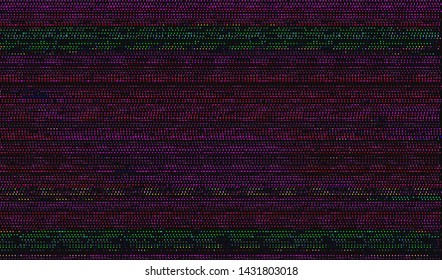 Glitch digital color pixel noise. VHS corrupted signal. Background of the damaged error television image. Vector illustration.