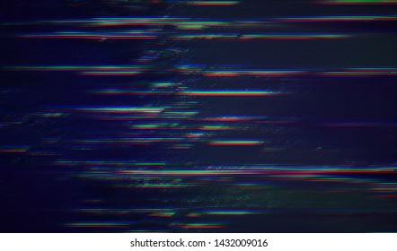 Glitch digital color pixel noise. VHS corrupted signal. Background of the damaged error television image. Vector illustration.