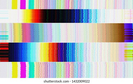 Glitch digital color pixel noise. Background of the damaged error television image. Vector illustration.