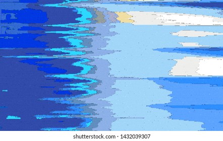 Glitch digital color pixel noise. Background of the damaged error television image. Vector illustration.