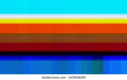 Glitch digital color pixel noise. VHS corrupted signal. Background of the damaged error television image. Vector illustration.