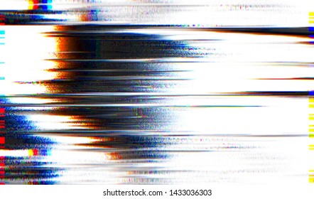 Glitch digital color pixel noise. VHS corrupted signal. Background of the damaged error television image. Vector illustration.