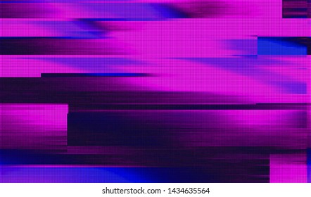 Glitch digital color pixel noise. VHS corrupted signal. Background of the damaged error television image. Vector illustration.