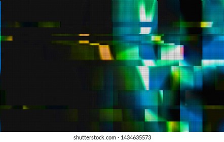 Glitch digital color pixel noise. VHS corrupted signal. Background of the damaged error television image. Vector illustration.