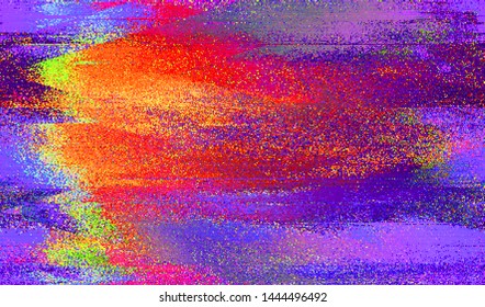 Glitch digital color pixel noise. VHS corrupted signal. Background of the damaged error television image. Vector illustration.
