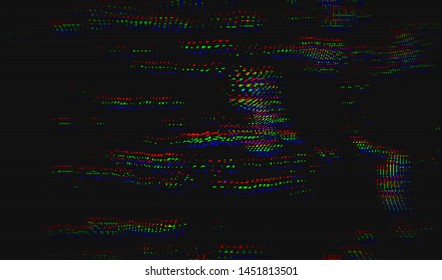 Glitch digital color pixel noise. VHS corrupted signal. Background of the damaged error television image. Vector illustration.