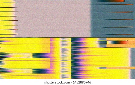 Glitch digital color pixel noise. VHS corrupted signal. Background of the damaged error television image. Vector illustration.