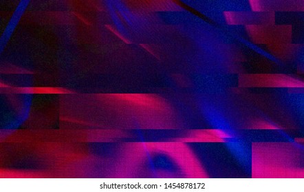 Glitch Digital Color Pixel Noise. VHS Corrupted Signal. Background Of The Damaged Error Television Image. Vector Illustration.