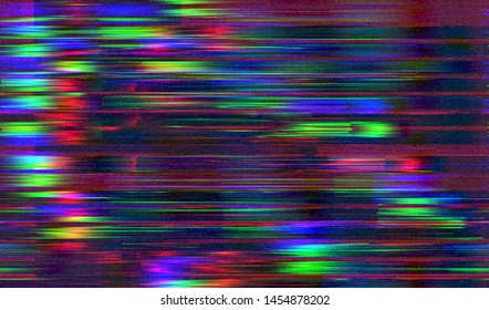 Glitch digital color pixel noise. VHS corrupted signal. Background of the damaged error television image. Vector illustration.