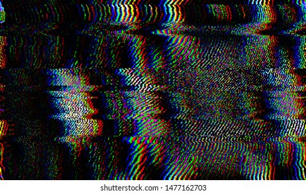 Glitch digital color pixel noise. VHS corrupted signal. Background of the damaged error television image. Vector illustration.