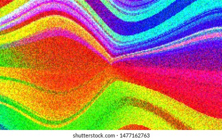 Glitch digital color pixel noise. VHS corrupted signal. Background of the damaged error television image. Vector illustration.