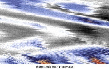 Glitch digital color pixel noise. VHS corrupted signal. Background of the damaged error television image. Vector illustration.