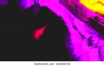 Glitch digital color pixel noise. VHS corrupted signal. Background of the damaged error television image. Vector illustration.