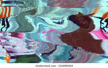 Glitch digital color pixel noise. VHS corrupted signal. Background of the damaged error television image. Vector illustration.