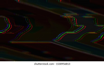 Glitch digital color pixel noise. VHS distorted corrupted signal. Background of the damaged error television image. Vector illustration.