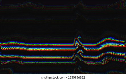 Glitch digital color pixel noise. VHS corrupted signal. Background of the damaged error television image. Vector illustration.
