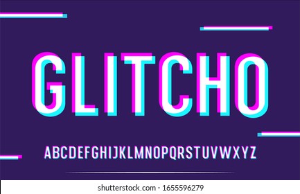 GLITCH DISPLAY FONT VECTOR TYPESET