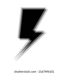 Glitch distorted flash shape . Blurred electric power symbol .Minimal art design . Noise destroyed logo . Trendy defect error shapes . Glitched symbol . Blurry effect .vector 