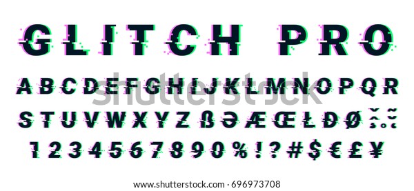 故障扭曲的字体字母设置与破碎的像素效果 矢量复古视频游戏字母表 旧扭曲电视矩阵效果库存矢量图 免版税 故障扭曲的字体字母设置与破碎的像素效果 矢量复古视频游戏字母表 旧扭曲电视矩阵效果库存矢量图 免版税