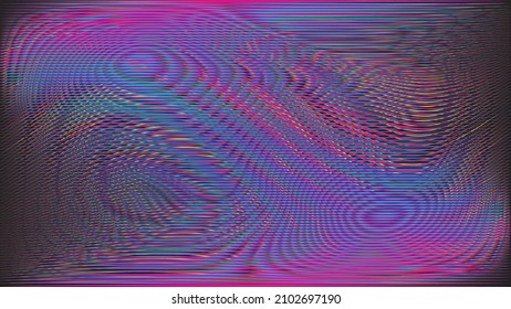 Glitch distorted geometric background . Modern art design . Noise destroyed glitched poster . Trendy defect error background with speed lines . Glitched artwork  .Psyhodelic effect .vector 