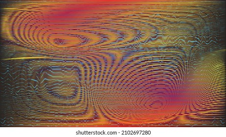Glitzverzerrter geometrischer Hintergrund . Modernes Kunstdesign. Das Geräusch zerstörte glitzerndes Poster. Trendy Error Hintergrund mit Geschwindigkeitslinien . Glitzte Kunstwerke .Psychotherapeutischer Effekt .Vektorgrafik 