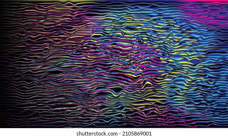 Glitch distorted geometric background . Modern art design . Noise destroyed glitched poster . Trendy defect error background with speed lines . Glitched artwork  .Psyhodelic effect .vector 