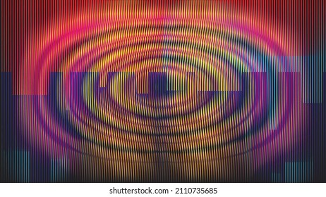 Glitch distorted geometric background . Modern art design . Noise destroyed glitched poster . Trendy defect error background with speed lines . Glitched artwork  .Broken effect .vector 