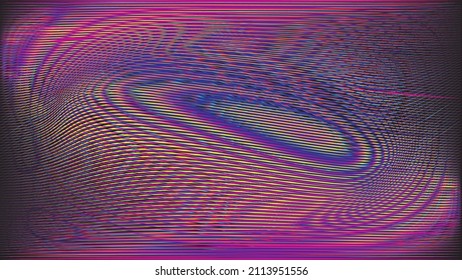 Glitch distorted geometric background . Modern art design . Noise destroyed glitched poster . Trendy defect error background with speed lines . Glitched artwork  .Hologram effect .vector 
