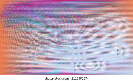 Glitch distorted geometric background . Modern art design . Noise destroyed glitched poster . Trendy defect error background with speed lines . Glitched artwork  .Hologram effect .vector 