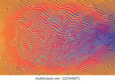 Glitzverzerrter geometrischer Hintergrund . Modernes Kunstdesign. Das Geräusch zerstörte glitzerndes Poster. Trendy Error Hintergrund mit Geschwindigkeitslinien . Glitzte Kunstwerke .Hologramm-Effekt.Vektorgrafik 