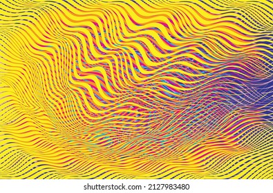 Glitch distorted geometric background . Modern art design . Noise destroyed glitched poster . Trendy defect error background with speed lines . Glitched artwork  .Hologram effect .vector 