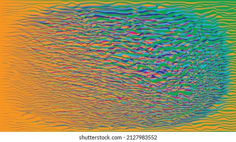 Glitch distorted geometric background . Modern art design . Noise destroyed glitched poster . Trendy defect error background with speed lines . Glitched artwork  .Hologram effect .vector 