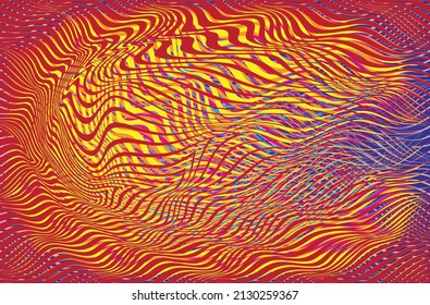 Glitzverzerrter geometrischer Hintergrund . Modernes Kunstdesign. Das Geräusch zerstörte glitzerndes Poster. Trendy Error Hintergrund mit Geschwindigkeitslinien . Glitzte Kunstwerke .Hologramm-Effekt.Vektorgrafik 