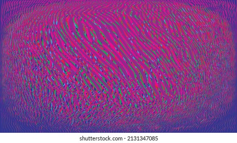 Glitzverzerrter geometrischer Hintergrund . Modernes Kunstdesign. Das Geräusch zerstörte glitzerndes Poster. Trendy Error Hintergrund mit Geschwindigkeitslinien . Glitzte Kunstwerke .Hologramm-Effekt.Vektorgrafik 