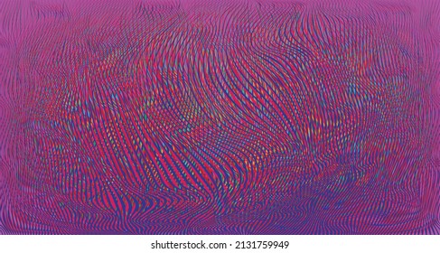 Glitch distorted geometric background . Modern art design . Noise destroyed glitched poster . Trendy defect error background with speed lines . Glitched artwork  .Hologram effect .vector 