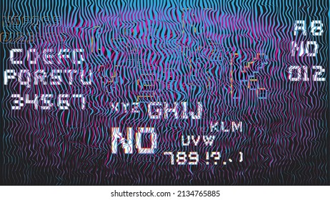Glitch distorted geometric background . Modern art design . Noise destroyed glitched poster . Trendy defect error background with speed lines . Glitched artwork  .Hologram effect .vector 
