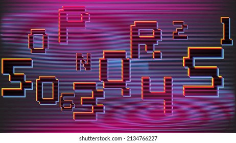 Glitch distorted geometric background . Modern art design . Noise destroyed glitched poster . Trendy defect error background with speed lines . Glitched artwork  .Hologram effect .vector 