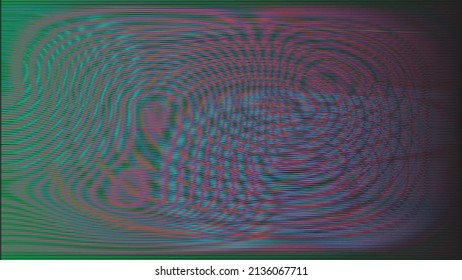 Glitzverzerrter geometrischer Hintergrund . Modernes Kunstdesign. Das Geräusch zerstörte glitzerndes Poster. Trendy Error Hintergrund mit Geschwindigkeitslinien . Glitzte Kunstwerke .Hologramm-Effekt.Vektorgrafik 