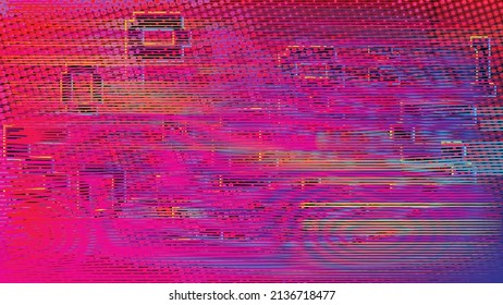 Glitzverzerrter geometrischer Hintergrund . Modernes Kunstdesign. Das Geräusch zerstörte glitzerndes Poster. Trendy Error Hintergrund mit Geschwindigkeitslinien . Glitzte Kunstwerke .Hologramm-Effekt.Vektorgrafik 