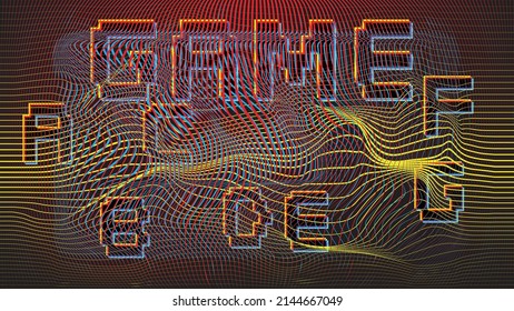 Glitch distorted geometric background . Modern art design . Noise destroyed glitched poster . Trendy defect error background with speed lines . Glitched artwork  .Hologram effect .vector 
