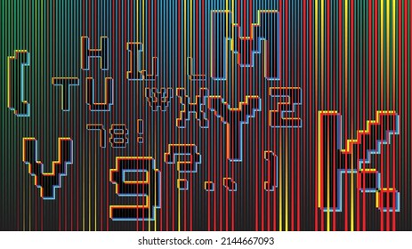 Glitch distorted geometric background . Modern art design . Noise destroyed glitched poster . Trendy defect error background with speed lines . Glitched artwork  .Hologram effect .vector 