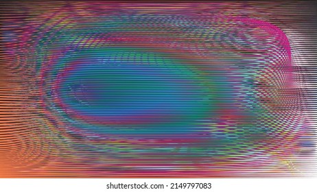 Glitch distorted geometric background . Modern art design . Noise destroyed glitched poster . Trendy defect error background with speed lines . Glitched artwork  .Hologram effect .vector 