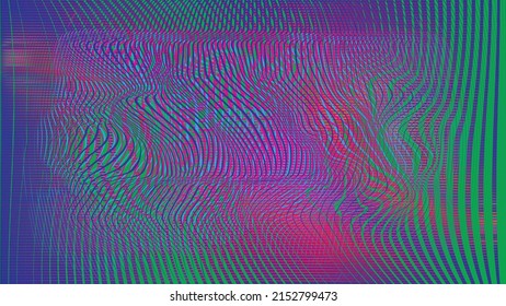 Glitch distorted geometric background . Modern art design . Noise destroyed glitched poster . Trendy defect error background with speed lines . Glitched artwork  .Broken effect .vector 