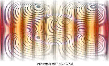 Glitch distorted geometric background . Modern art design . Noise destroyed glitched poster . Trendy defect error background with speed lines . Glitched artwork  .Hologram effect .vector 