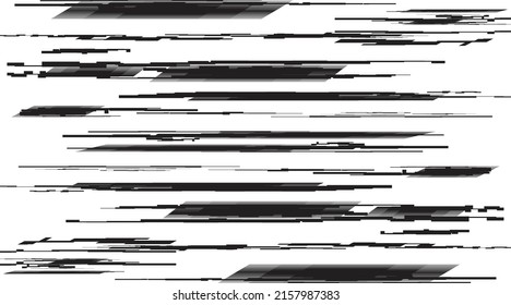 Glitch distorted geometric background . Modern art design . Noise destroyed glitched poster . Trendy defect error background with speed lines  .Glitch effect .vector 