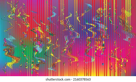 Glitch distorted geometric background . Modern art design . Noise destroyed glitched poster . Trendy defect error background with speed lines  .Glitch effect .vector 