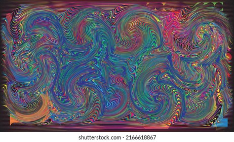 Glitch distorted geometric background . Modern art design . Noise destroyed glitched poster . Trendy defect error background with speed lines . Glitched artwork  .Broken effect .vector 